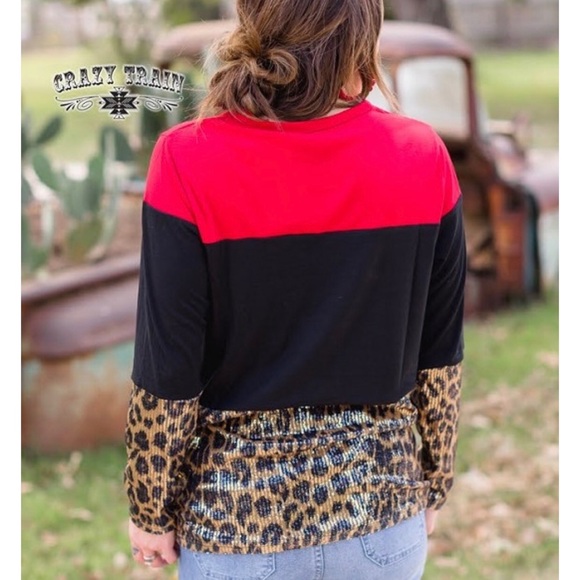 SOLD OUT 🌹PLUS Crazy Train Sequin Leopard ColorBl - Picture 3 of 6